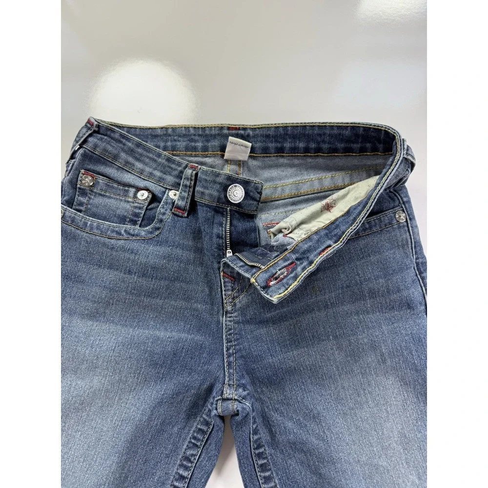 True Religion Tour Jeans Section Straight Seat Size 16 mid‎ wash denim stitch